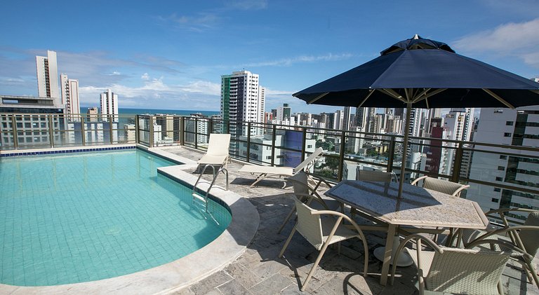 1201 - Flat Quarto e Sala a 400m da Praia Boa Viagem, Wi-Fi