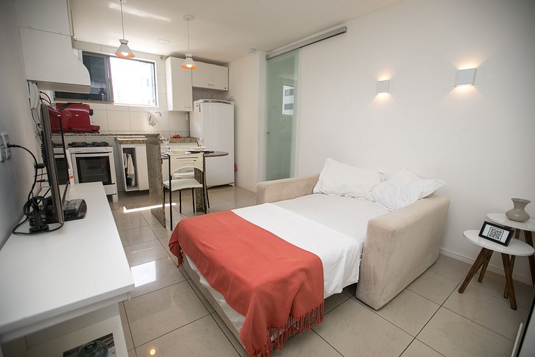 1201 - Flat Quarto e Sala a 400m da Praia Boa Viagem, Wi-Fi