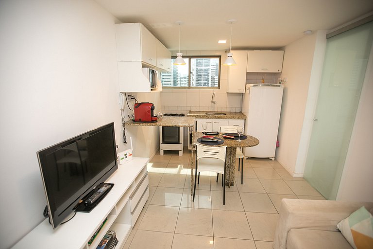 1201 - Flat Quarto e Sala a 400m da Praia Boa Viagem, Wi-Fi