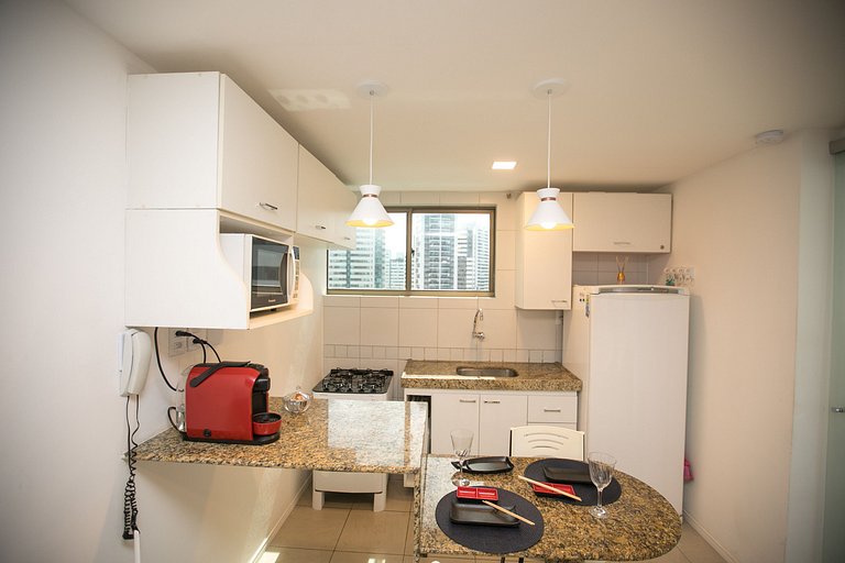 1201 - Flat Quarto e Sala a 400m da Praia Boa Viagem, Wi-Fi