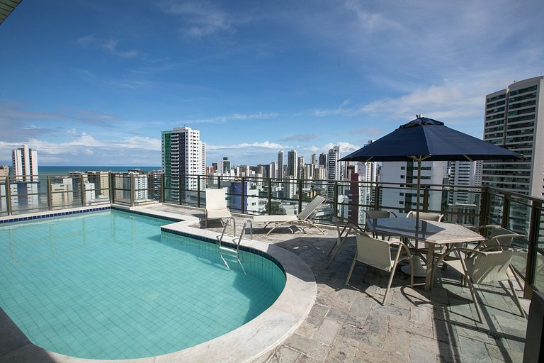 1201 - Flat Quarto e Sala a 400m da Praia Boa Viagem, Wi-Fi