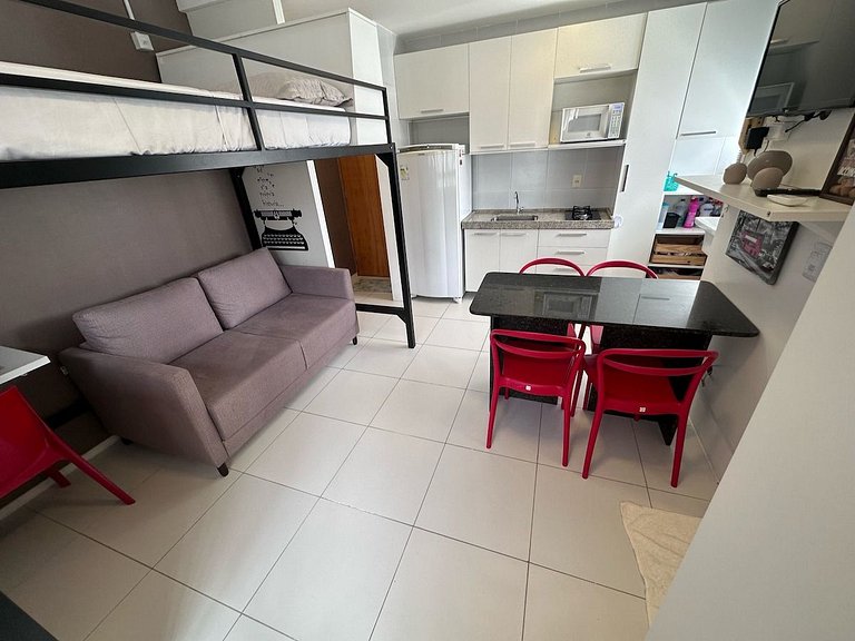 Moderno Flat com Piscina, Wifi 500Mbps, localizado a 350 met