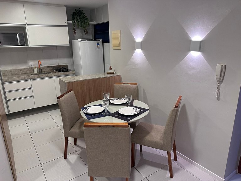 Novo Flat com Vista Mar, Piscina e Wi-Fi 500Mbps