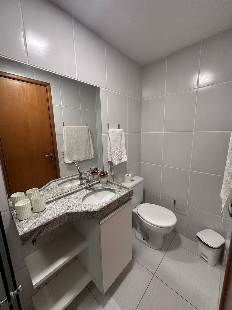 Novo Flat com Vista Mar, Piscina e Wi-Fi 500Mbps