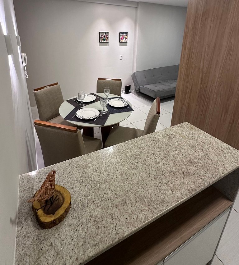 Novo Flat com Vista Mar, Piscina e Wi-Fi 500Mbps