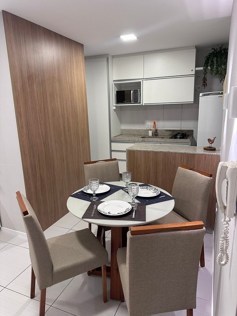 Novo Flat com Vista Mar, Piscina e Wi-Fi 500Mbps