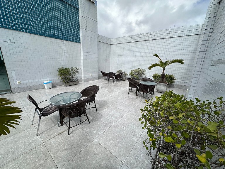 Novo Flat com Vista Mar, Piscina e Wi-Fi 500Mbps