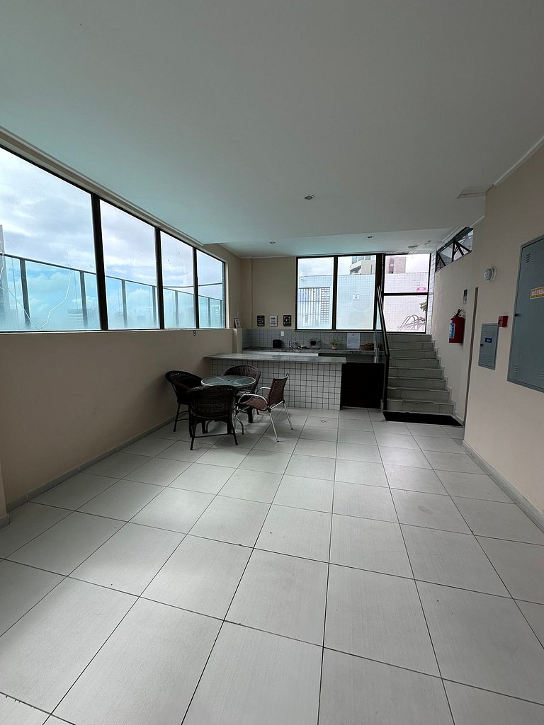 Novo Flat com Vista Mar, Piscina e Wi-Fi 500Mbps