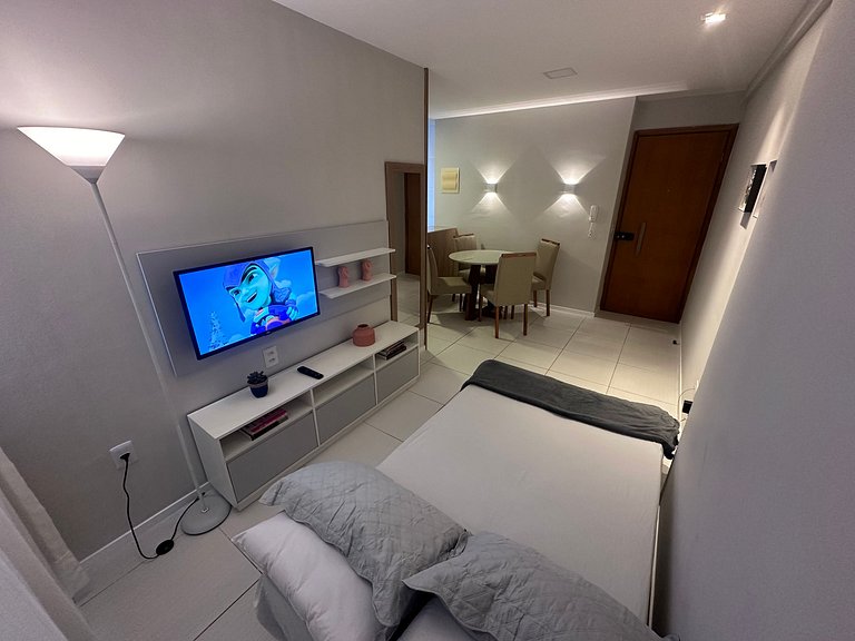 Novo Flat com Vista Mar, Piscina e Wi-Fi 500Mbps