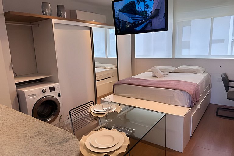 Lindo flat A 200m do Shopping , com Piscina wifii 500Mbps