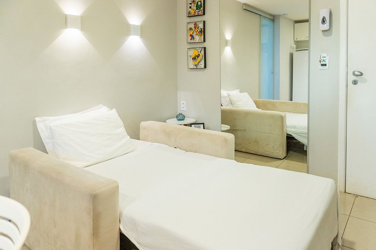 1201 - Flat Quarto e Sala a 400m da Praia Boa Viagem, Wi-Fi