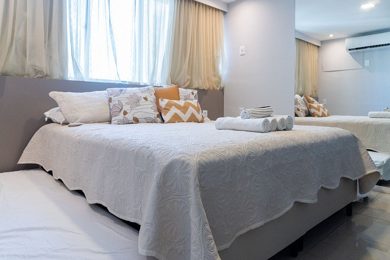 1201 - Flat Quarto e Sala a 400m da Praia Boa Viagem, Wi-Fi