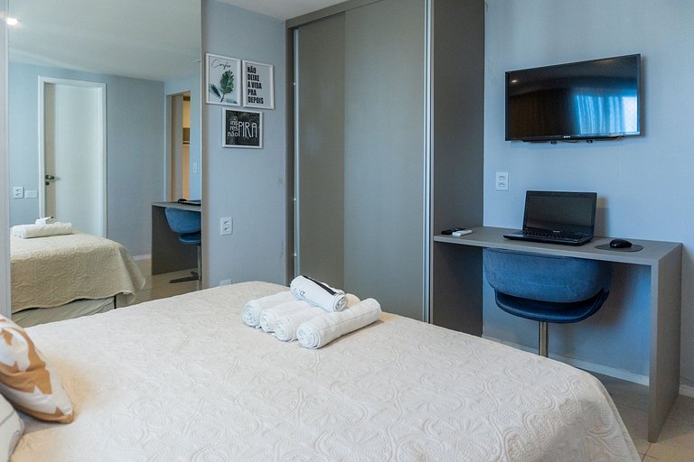 1201 - Flat Quarto e Sala a 400m da Praia Boa Viagem, Wi-Fi