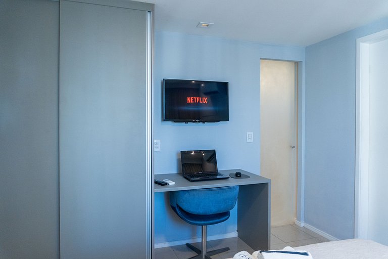 1201 - Flat Quarto e Sala a 400m da Praia Boa Viagem, Wi-Fi