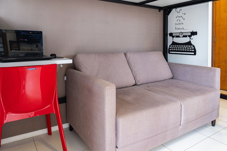 Moderno Flat com Piscina, Wifi 500Mbps, localizado a 350 met