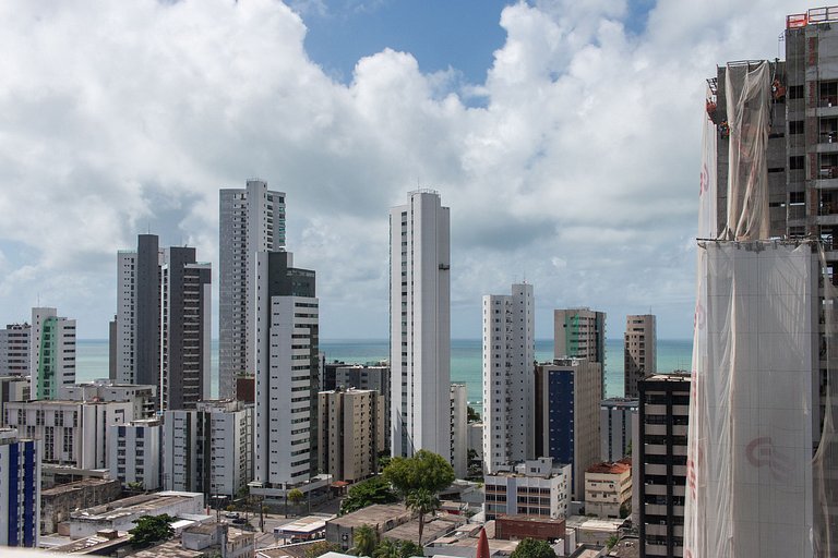 Moderno Flat a 400m da Praia Boa Viagem, Wi-Fi 500Mbps com P