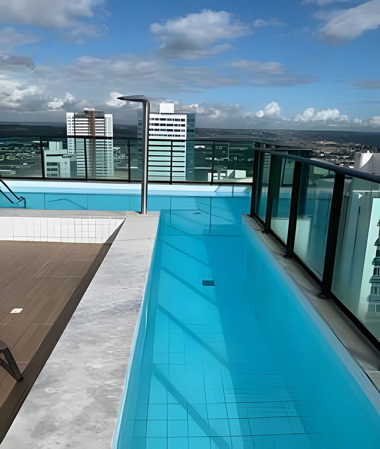 Flat a 200m do Shopping Recife Reformado c/ Piscina