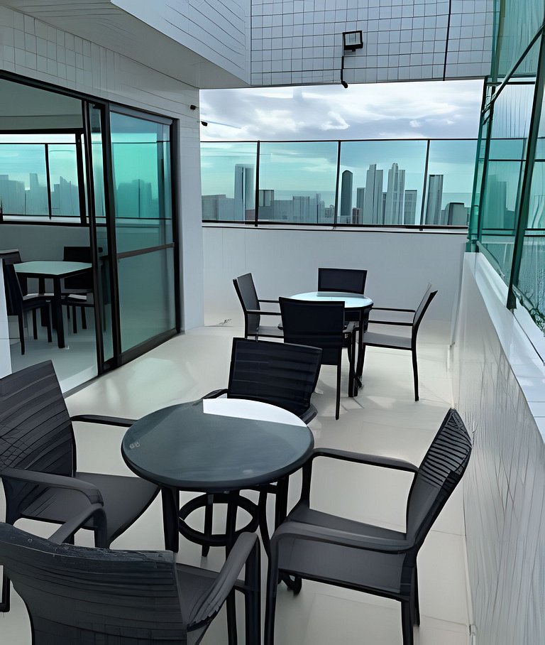 Flat a 200m do Shopping Recife Reformado c/ Piscina