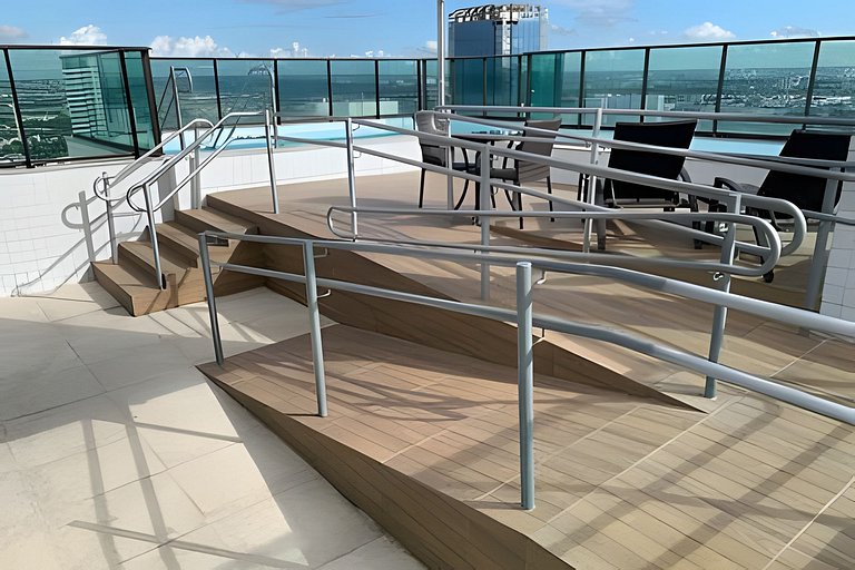 Flat a 200m do Shopping Recife Reformado c/ Piscina