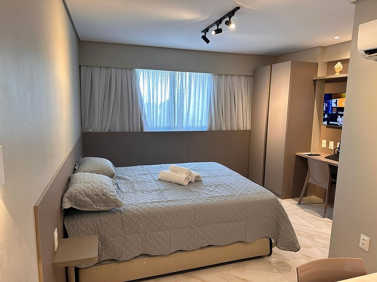 Flat a 200m do Shopping Recife Reformado c/ Piscina