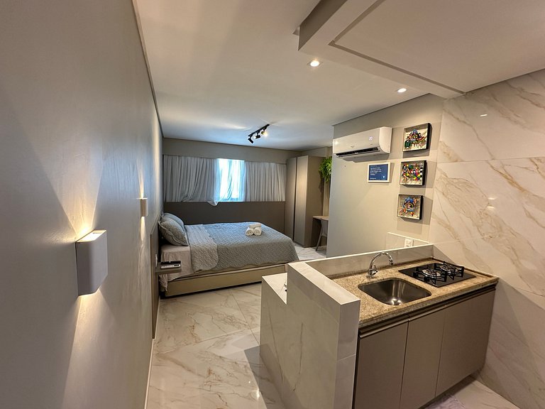 Flat a 200m do Shopping Recife Reformado c/ Piscina