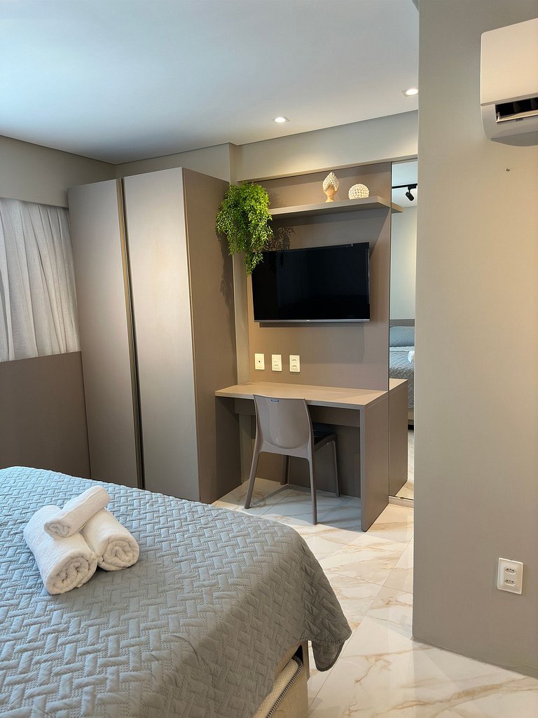 Flat a 200m do Shopping Recife Reformado c/ Piscina