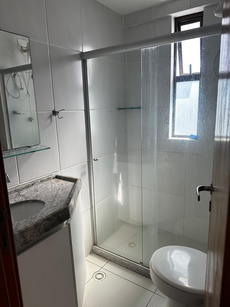 Flat com Vista Mar, Piscina e Wi-Fi