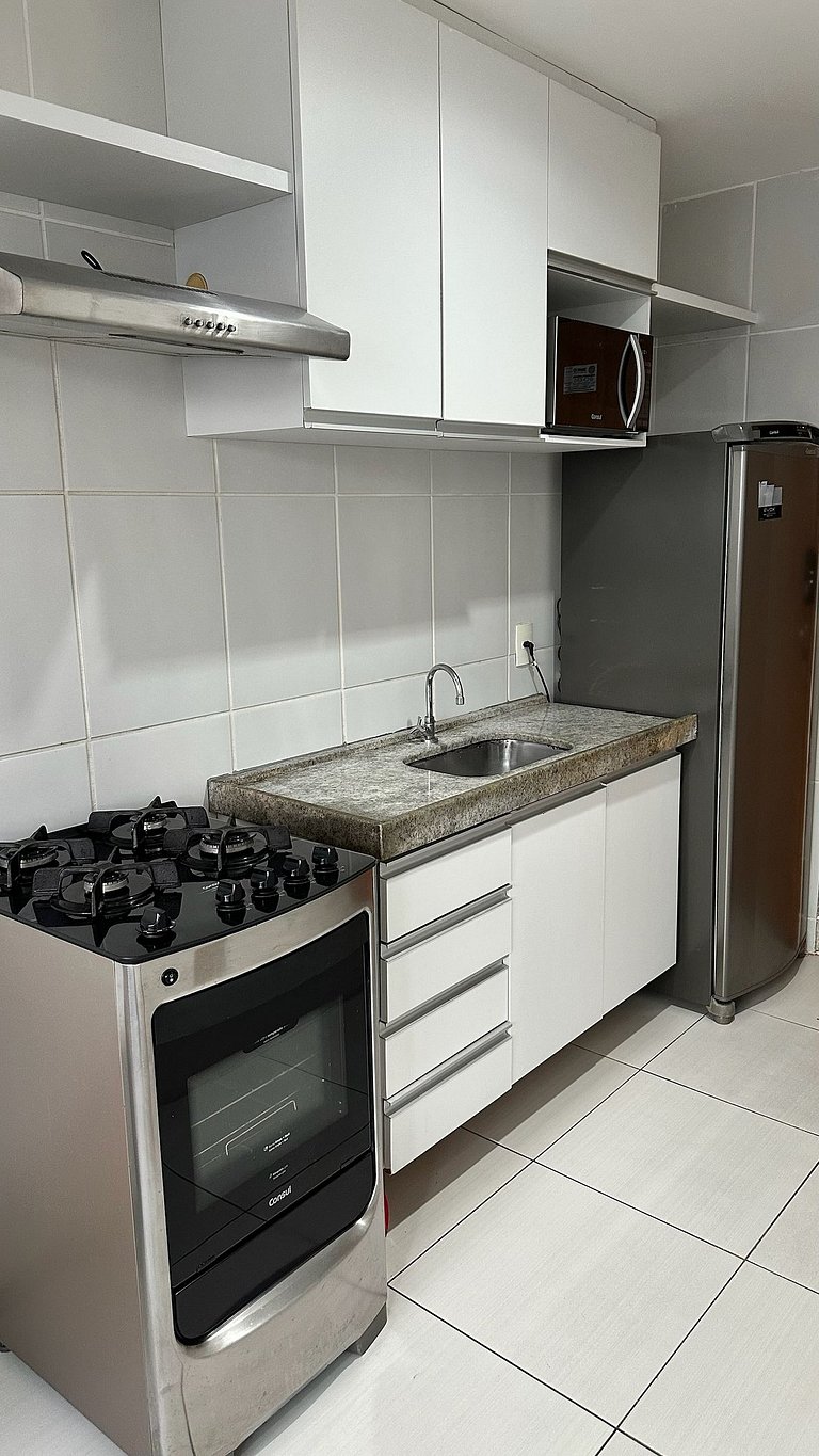 Flat com Vista Mar, Piscina e Wi-Fi