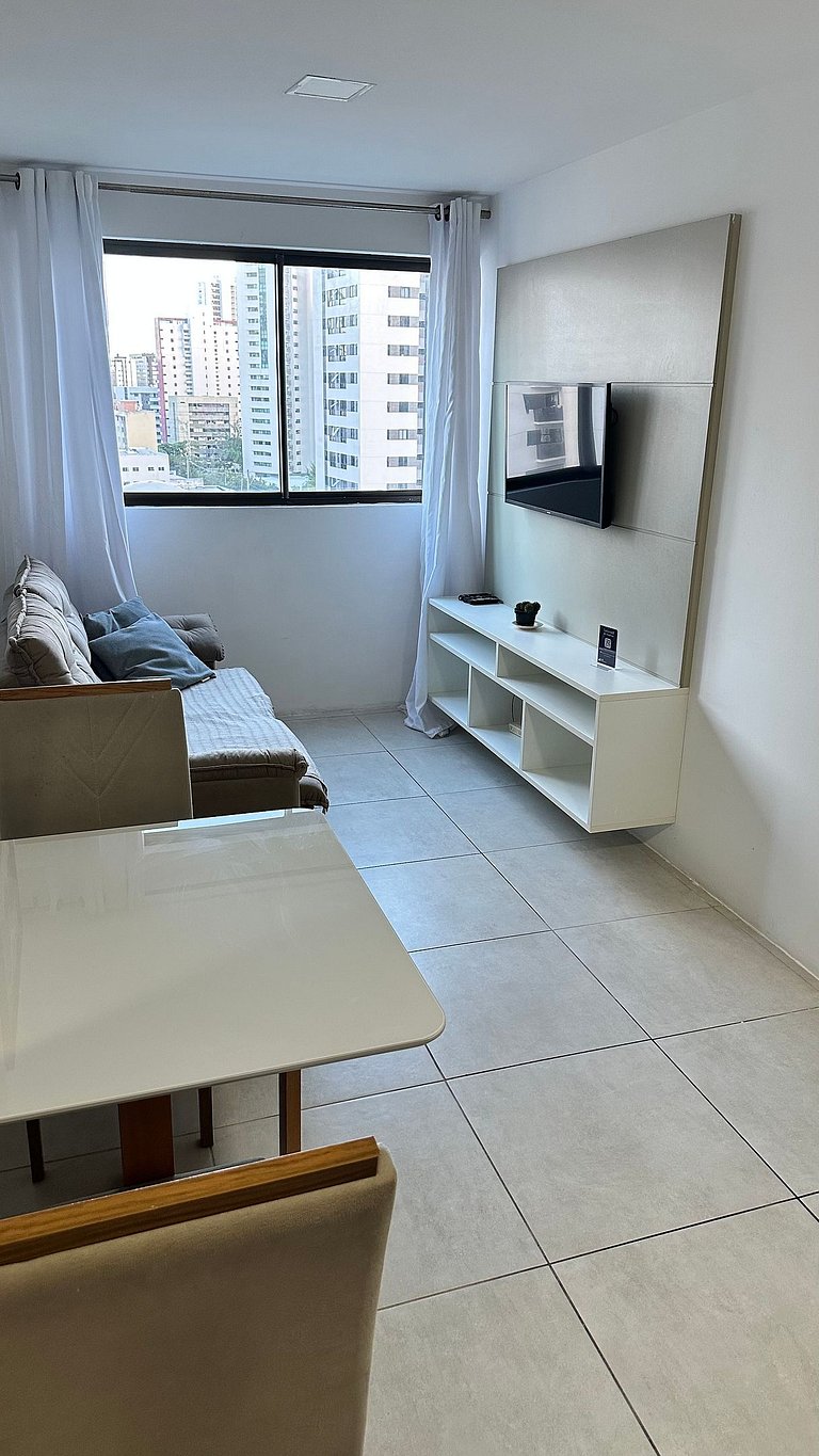 Lindo Quarto e Sala Perto da Praia De Boa Viagem!