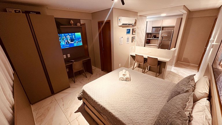 Flat a 200m do Shopping Recife Reformado c/ Piscina