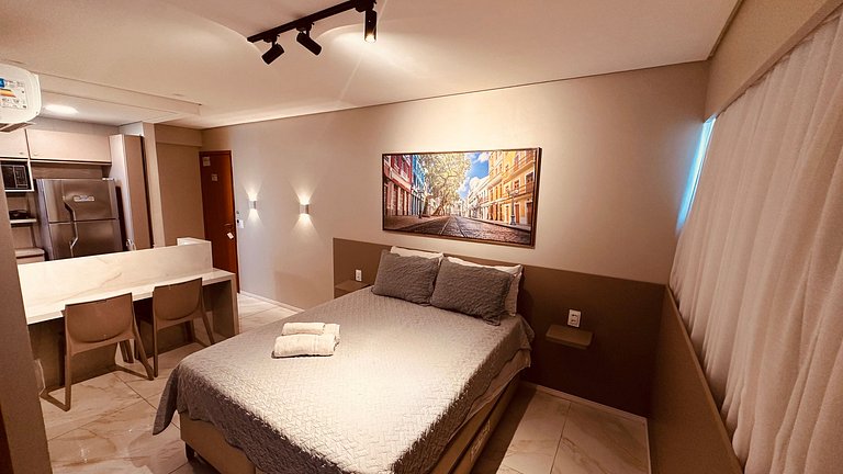 Flat a 200m do Shopping Recife Reformado c/ Piscina
