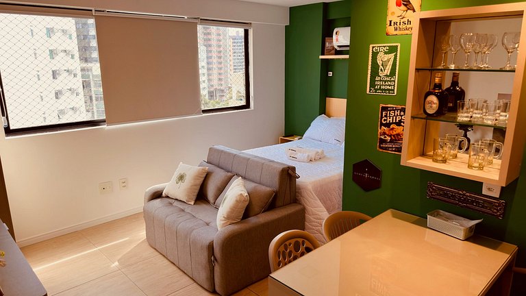 Novo e Moderno Flat a 300m da Praia Boa Viagem.