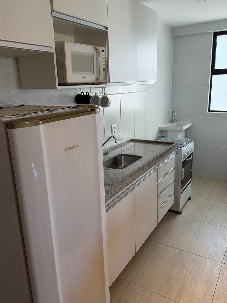 Flat com vista para o mar a 200 metros da praia