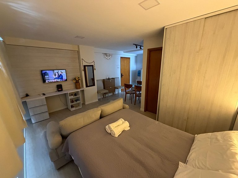 Flat com vista para o mar a 200 metros da praia