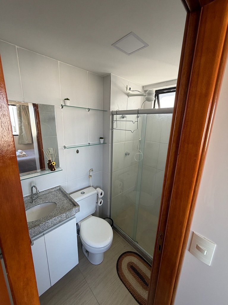 Flat com vista para o mar a 200 metros da praia